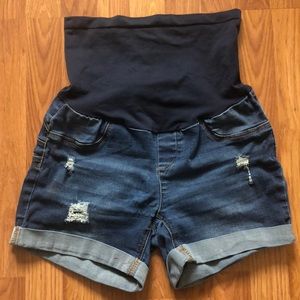 Blue Savvy Maternity Distressed Jean Shorts SZ XL